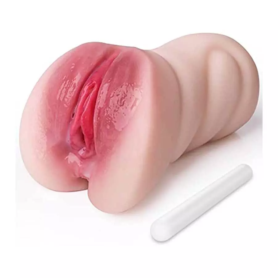 Male Masturbator Pocket Pussy with Realistic Pussy and Ass for Men Masturbation, Portable Male Stroker with 2 Separated Tunnels