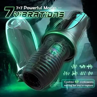 Automatic Male Masturbator, Vibrating Male Masturbator Cup with 7 Rotations & 7 Vibrations for Blowjob Sex Toy, Electric Male Ma