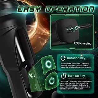Automatic Male Masturbator, Vibrating Male Masturbator Cup with 7 Rotations & 7 Vibrations for Blowjob Sex Toy, Electric Male Ma