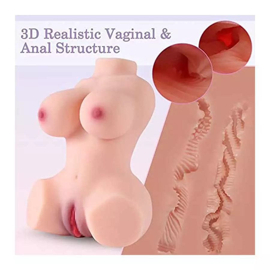Silicone Sex Doll Mini Realistic Torso Sex Doll Sex Toys for Men’s Sex Pleasure with Male Masturbator Pocket Pussy Sex Realistic