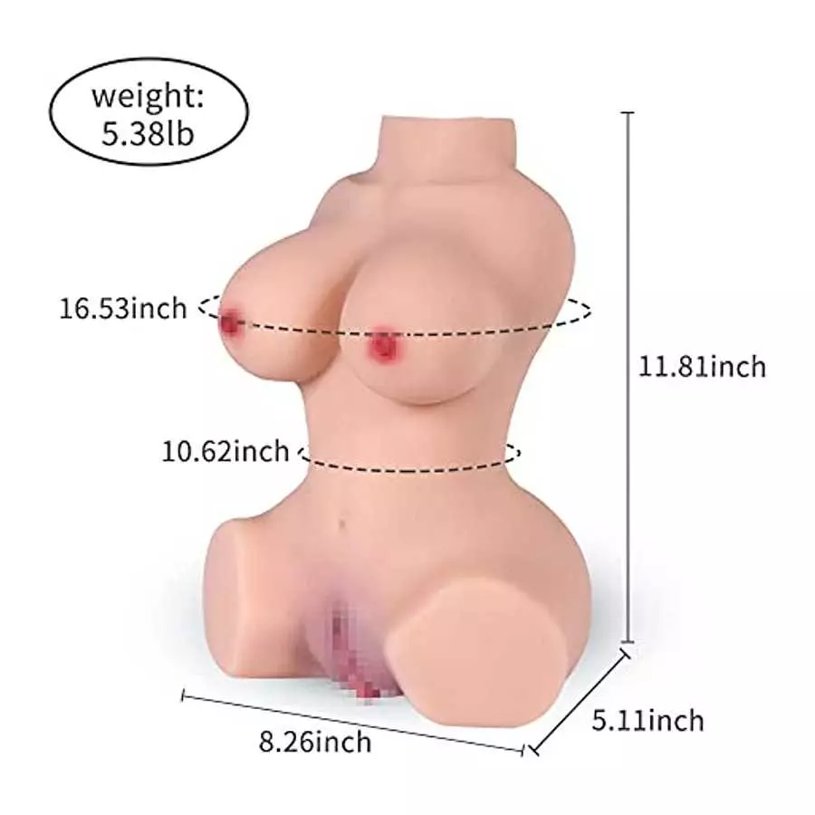 Silicone Sex Doll Mini Realistic Torso Sex Doll Sex Toys for Men’s Sex Pleasure with Male Masturbator Pocket Pussy Sex Realistic