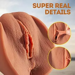 Realistic Pocket Pussy Male Masturbator Toy with 3D Tight Vagina,Brown-Skin Pussy masturbator with Real Vulva and Clitoris,Porta Realistic Pocket Pussy Male Masturbator Toy with 3D Tight Vagina,Brown-Skin Pussy masturbator with Real Vulva and Clitoris,Porta