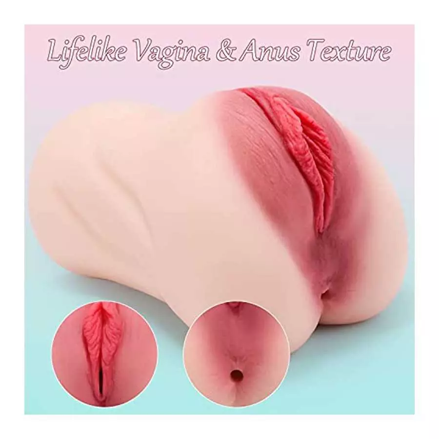 Pocket Pussy Male Masturbators Sex Toys for Men, Sex Stroker with 3D Realistic Vagina and Tight Anal for Men Masturbation, Porta