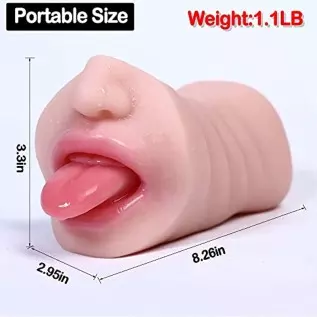 Lifelike Pocket Pussy with Realistic Mouth for Oral Sex, Male Masturbator Toy with 3D Realistic Tight Vagina Sex Stroker, Blow J