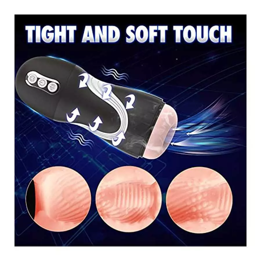 Automatic Male Masturbators Sucking, Edan's Secret Oral Sex Stroker Toy with 7 Suction & 10 Vibration, Blowjob Pocket Pussy Adul