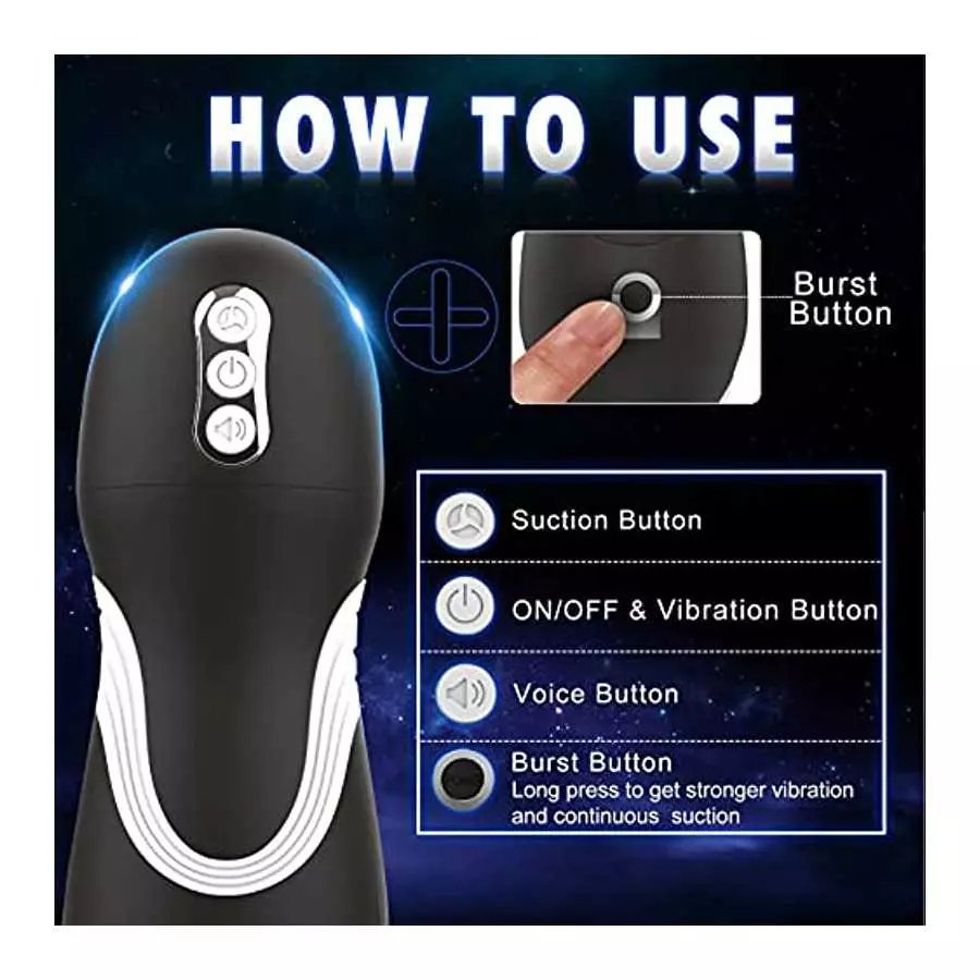 Automatic Male Masturbators Sucking, Edan's Secret Oral Sex Stroker Toy with 7 Suction & 10 Vibration, Blowjob Pocket Pussy Adul