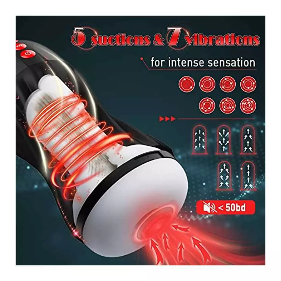 Automatic Sucking Male Masturbator Cup for Beginners, Pocket Pussy with 7 Vibrating Modes & 5 Suctions Penis Stimulation, Electr