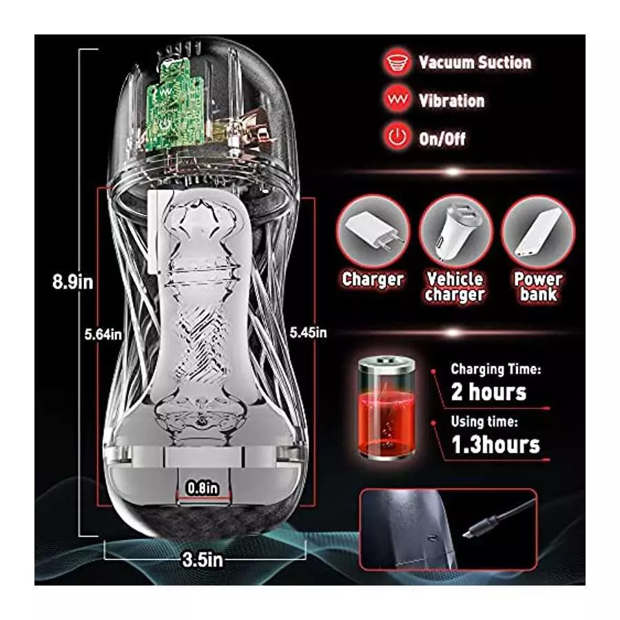 Automatic Sucking Male Masturbator Cup for Beginners, Pocket Pussy with 7 Vibrating Modes & 5 Suctions Penis Stimulation, Electr