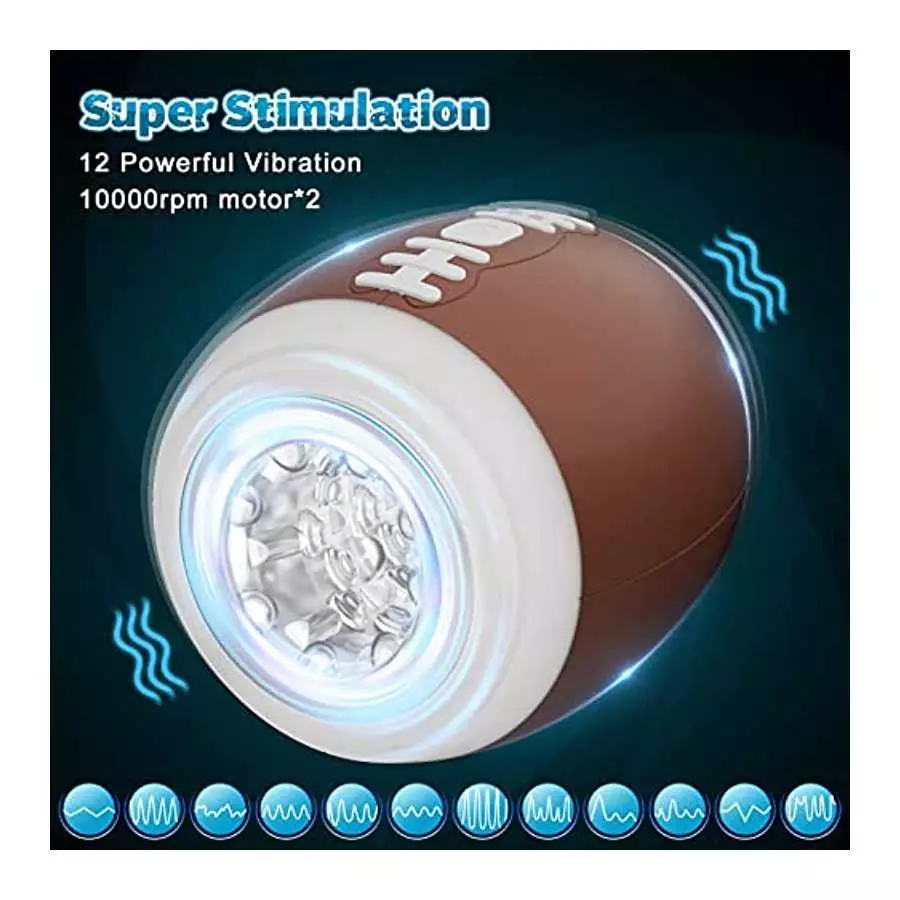 Sex Toys Male Masturbator for Men, 12 Vibrations Males Vibrator with Open-Ended 3D Textured Pocket Pussy for Penis Stimulation,