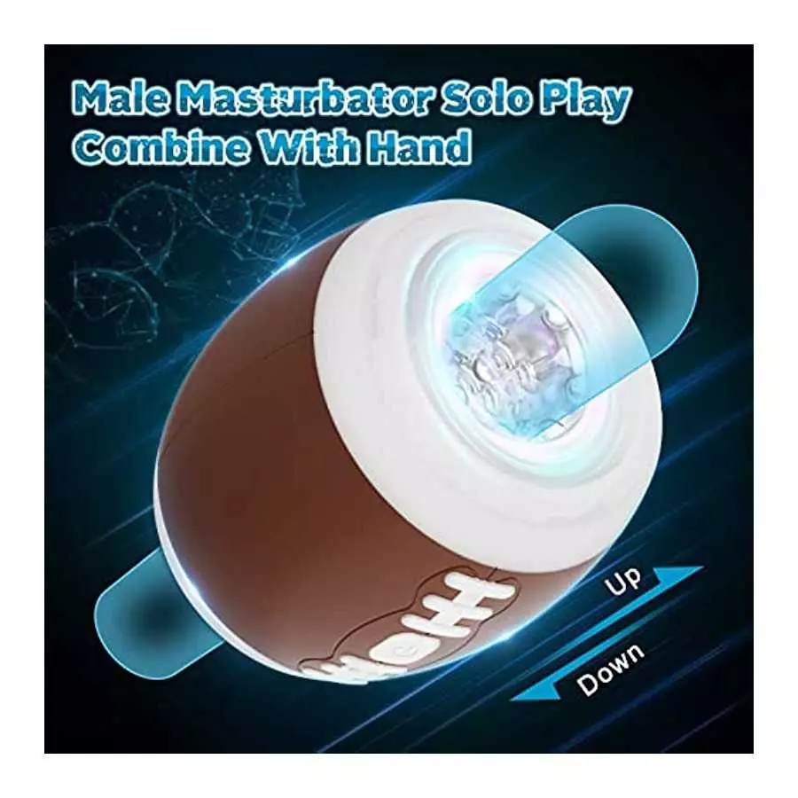 Sex Toys Male Masturbator for Men, 12 Vibrations Males Vibrator with Open-Ended 3D Textured Pocket Pussy for Penis Stimulation,