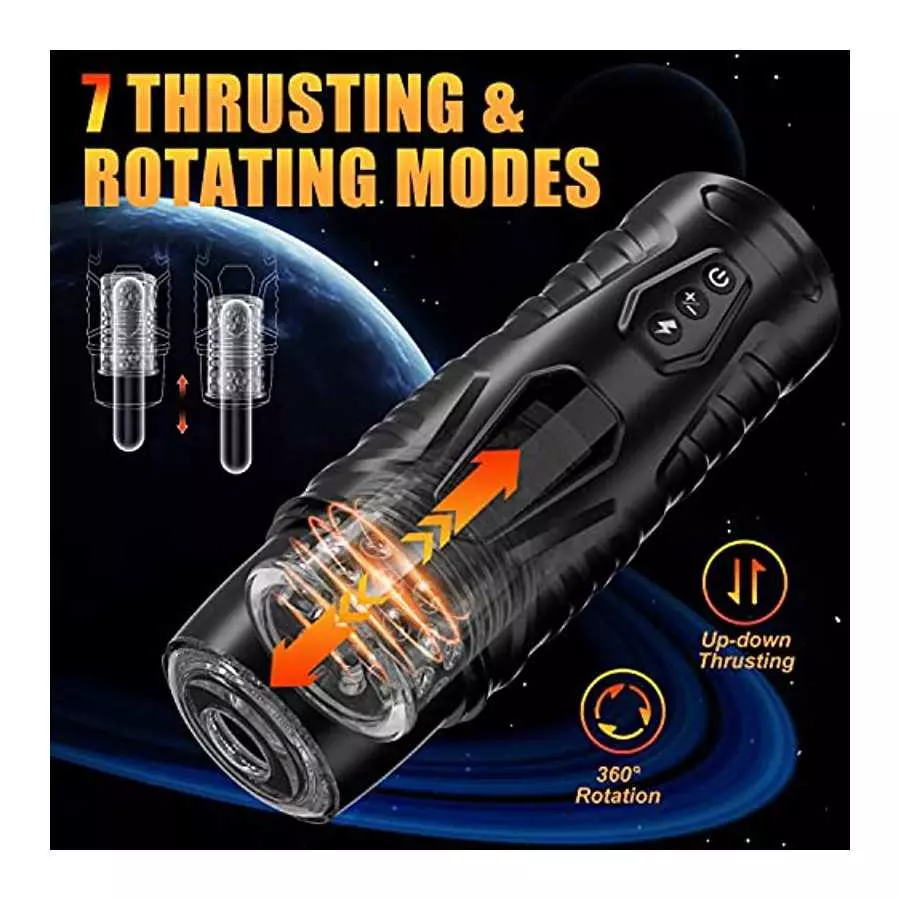 Automatic Male Masturbators Sex Toys for Men, Male Masturbator Cup with 7 Thrusting Rotation Modes for Penis Stimulation, 3D Rea