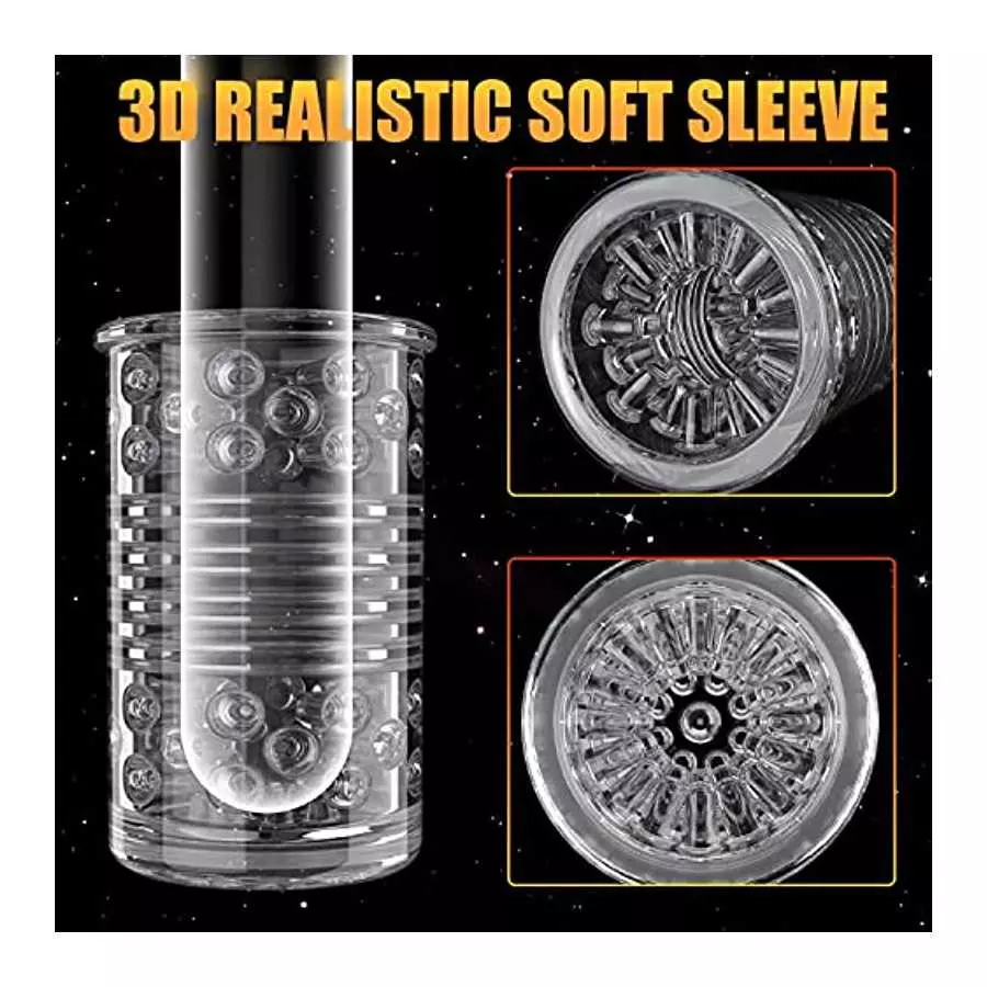 Automatic Male Masturbators Sex Toys for Men, Male Masturbator Cup with 7 Thrusting Rotation Modes for Penis Stimulation, 3D Rea