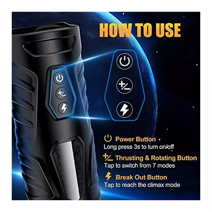 Automatic Male Masturbators Sex Toys for Men, Male Masturbator Cup with 7 Thrusting Rotation Modes for Penis Stimulation, 3D Rea