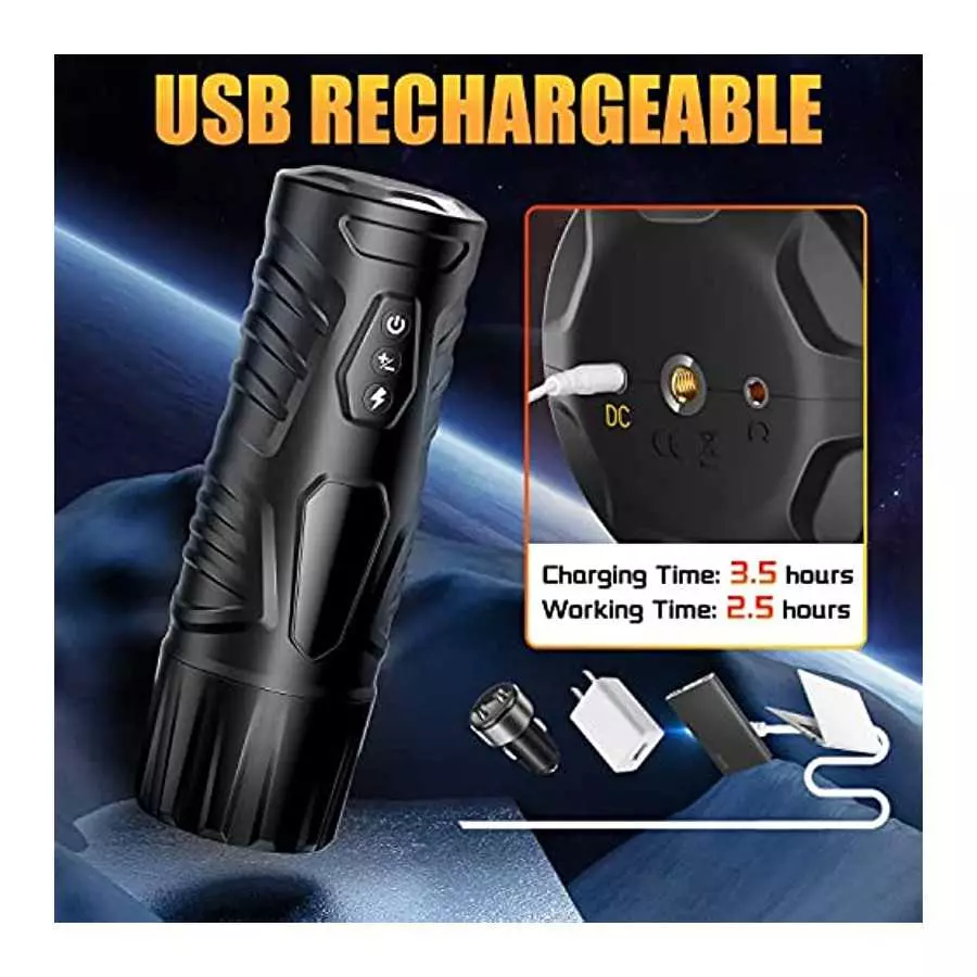 Automatic Male Masturbators Sex Toys for Men, Male Masturbator Cup with 7 Thrusting Rotation Modes for Penis Stimulation, 3D Rea