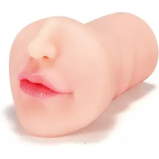 Realistic Male Masturbator for Blowjob, Light-Colored Skin Face Design Oral Sex Toy Stroker Pocket Pussy for Masturbation, Goyha