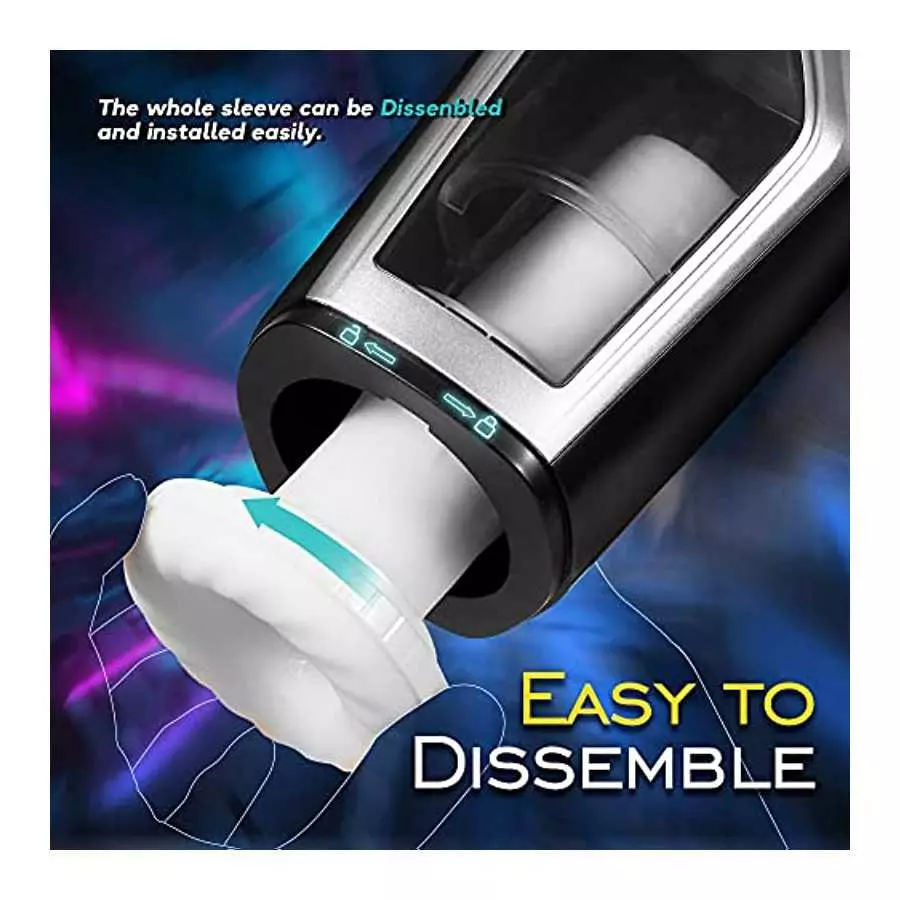 Automatic Male Masturbator Cup 7 Thrusting & Vibrating Modes & 3D Realistic Channel , Thrusting Masturbator Stroker with Fast Te