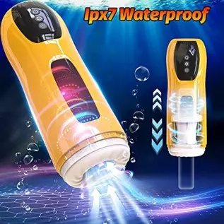 Male Masturbator, Automatic Male Masturbators Cup with 7 Thrusting & 7 Vibrating Modes, Electric Pocket Pussy Realistic Textured