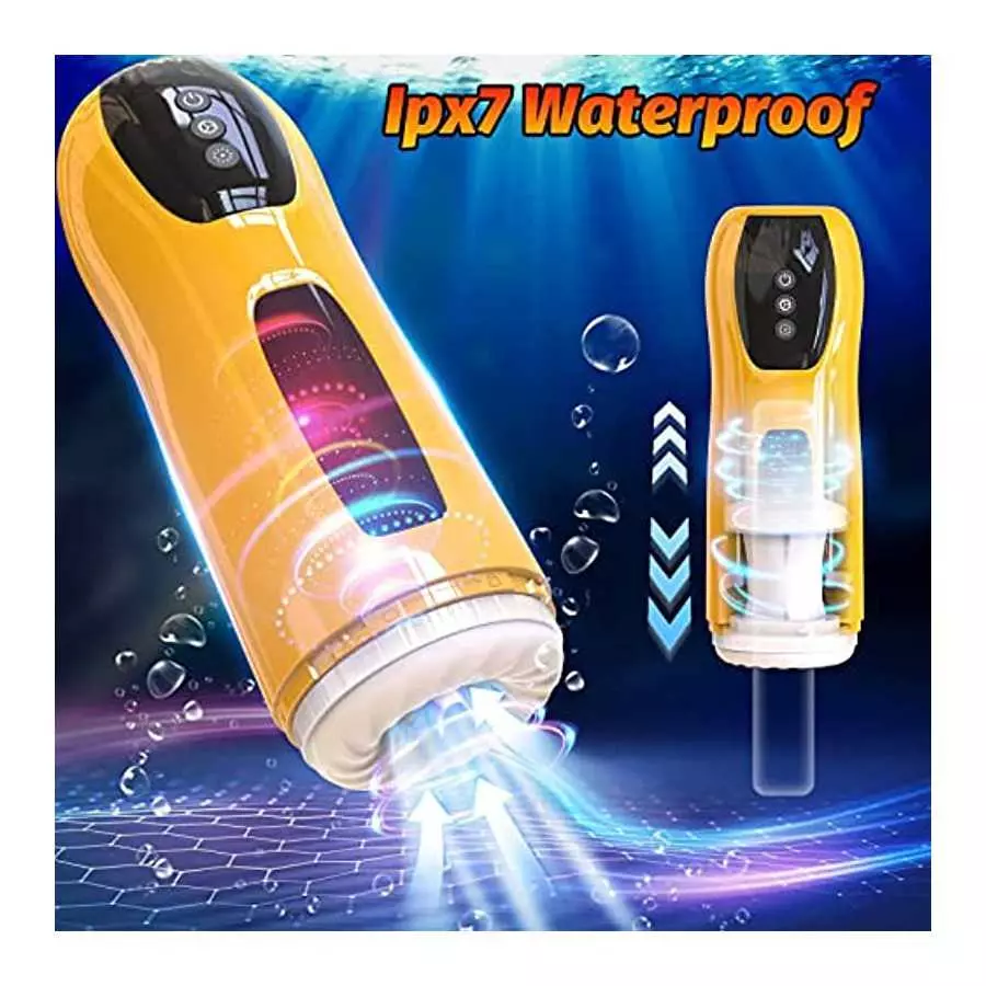 Male Masturbator, Automatic Male Masturbators Cup with 7 Thrusting & 7 Vibrating Modes, Electric Pocket Pussy Realistic Textured