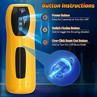 Male Masturbator, Automatic Male Masturbators Cup with 7 Thrusting & 7 Vibrating Modes, Electric Pocket Pussy Realistic Textured