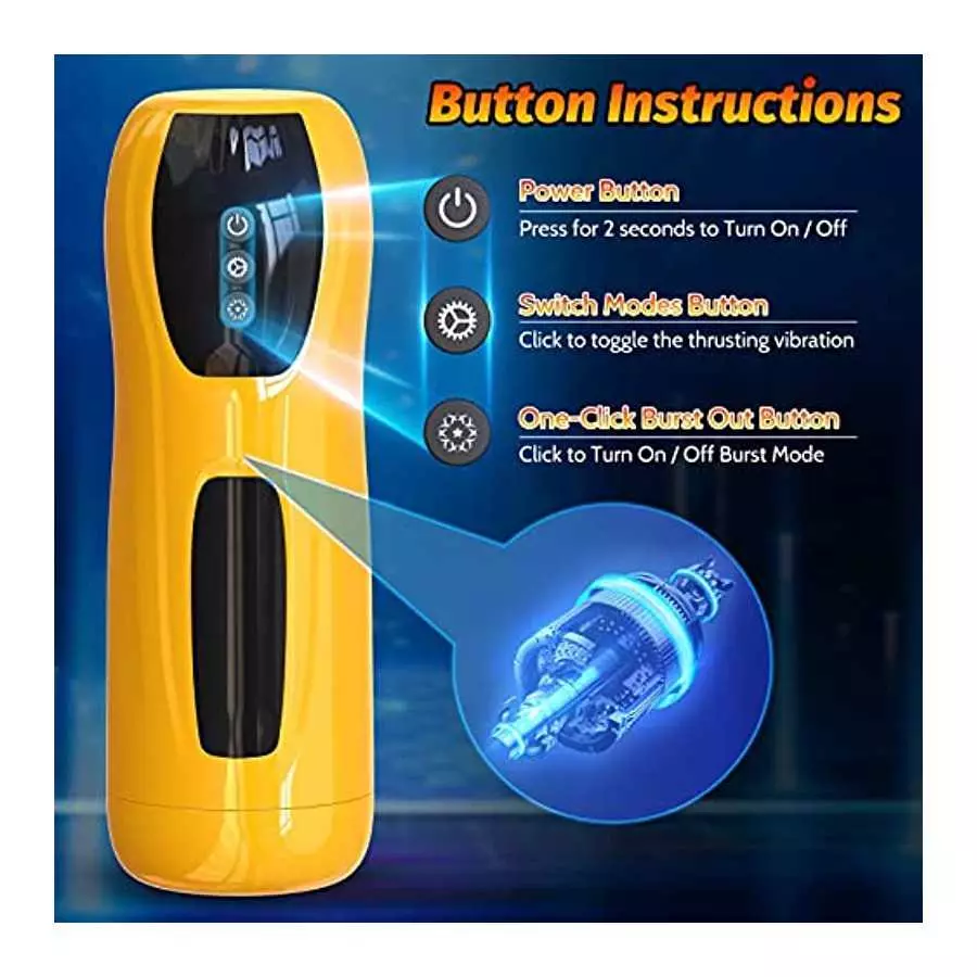 Male Masturbator, Automatic Male Masturbators Cup with 7 Thrusting & 7 Vibrating Modes, Electric Pocket Pussy Realistic Textured