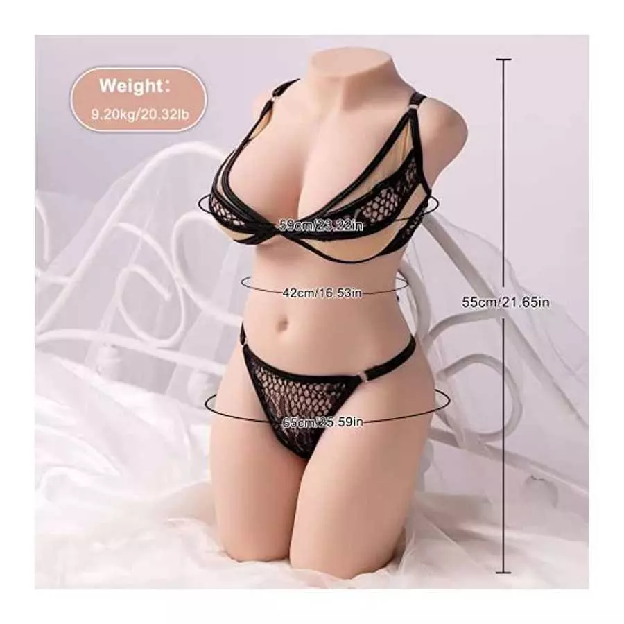20.3lb Sex Doll Male Masturbator , 3 in 1 Scaled-Down Female Torso Realistic Pocket Pussy with Big Boobs Tight Vaginal & Anal ,