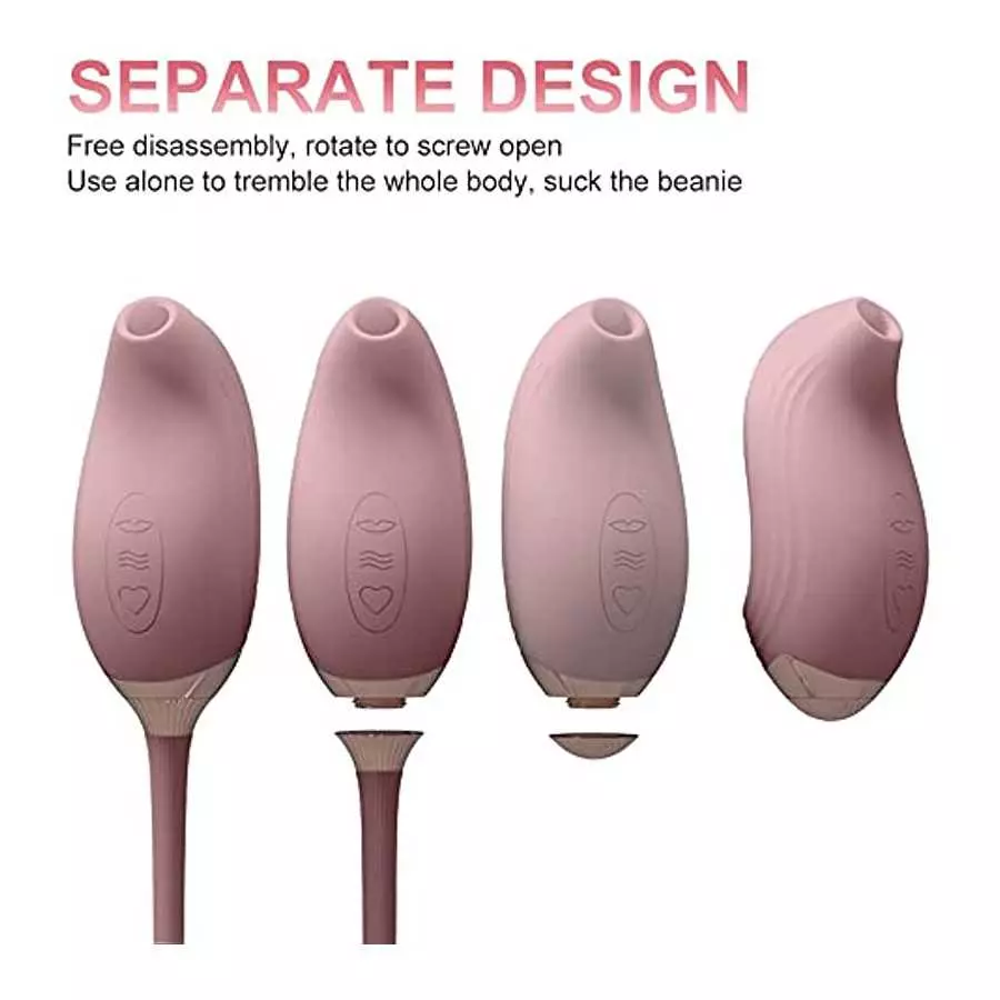 Rose Sex Toys for Women - Adult Toy Vibrator with Thrusting Dildo for Woman Couples Sucking and Stretching Double Play