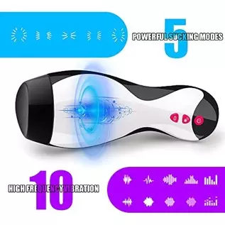 Automatic Male Masturbators Cup Adult Sex Toys for Men Realistic Textured Pocket Pussy Sex Toys for Men with 10 Vibration Modes,