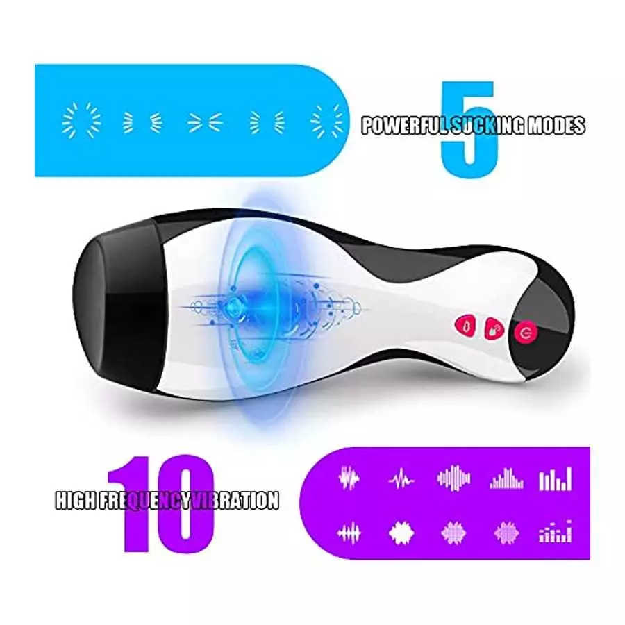 Automatic Male Masturbators Cup Adult Sex Toys for Men Realistic Textured Pocket Pussy Sex Toys for Men with 10 Vibration Modes,