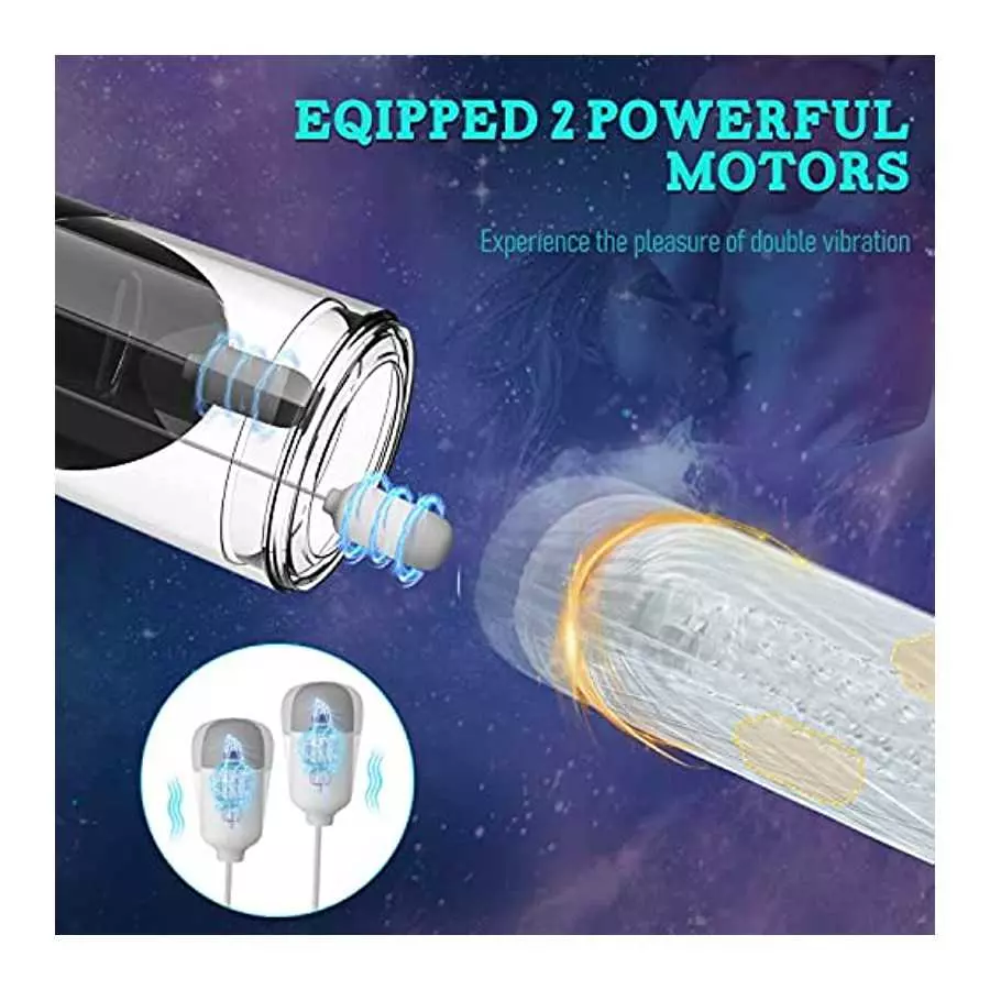 Automatic Male Masturbator - LATUNE Male Masturbator Cup with 5 Suction & 10 Vibration Modes, Realistic Textured Pocket Pussy Va