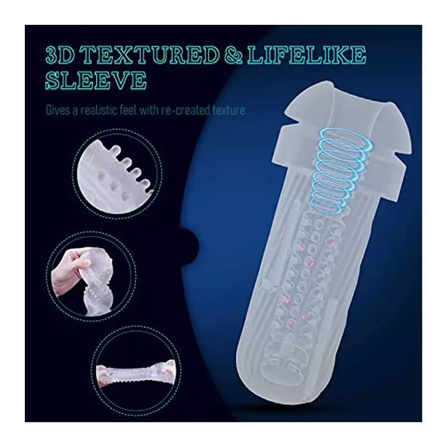 Automatic Male Masturbator - LATUNE Male Masturbator Cup with 5 Suction & 10 Vibration Modes, Realistic Textured Pocket Pussy Va