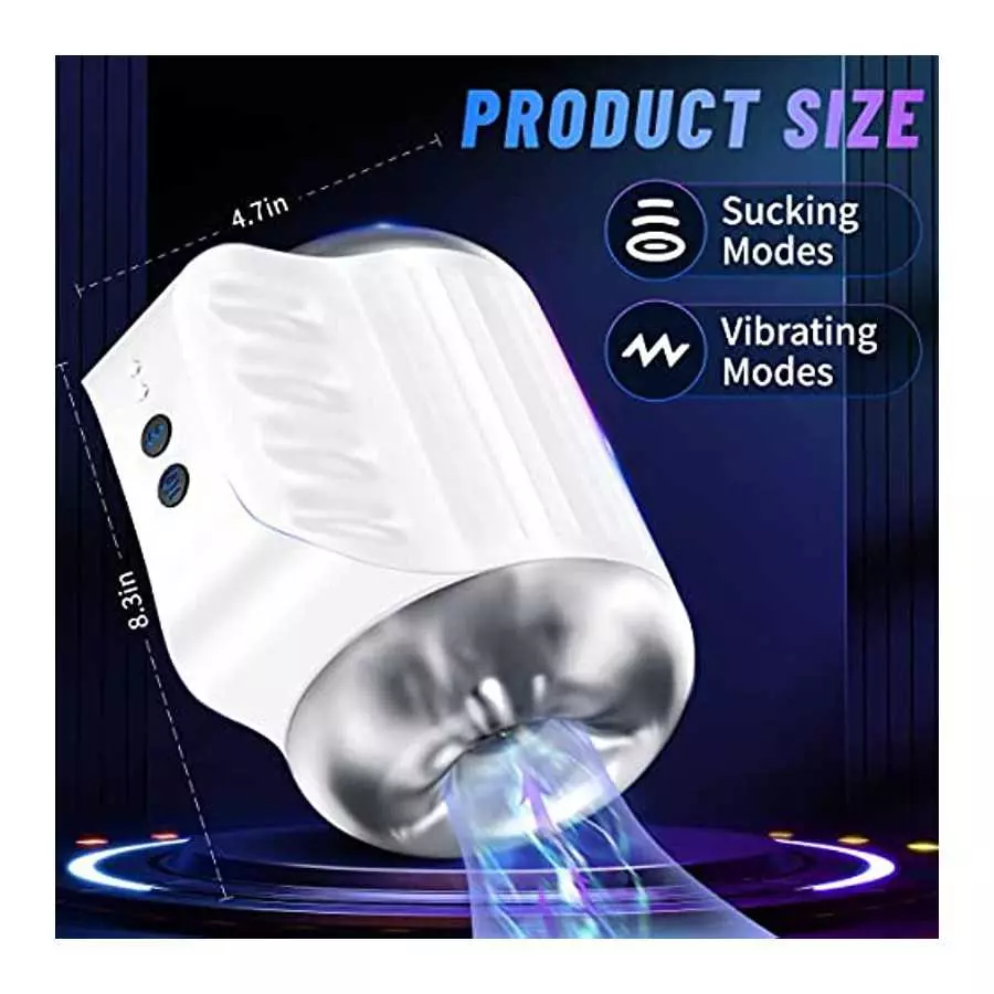 Automatic Male Masturbators Cup with 4 Suction & 10 Vibration Modes, Vibrating Sucking Male Masturbation Cup Adult Sex Toys for
