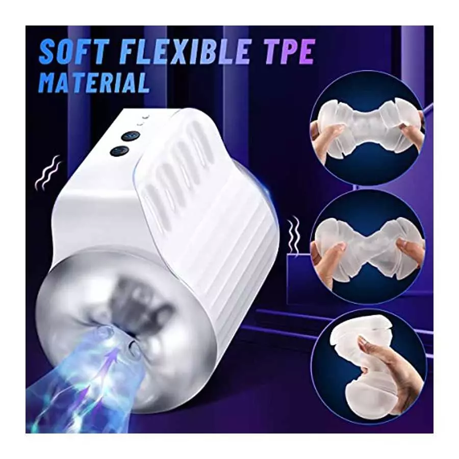 Automatic Male Masturbators Cup with 4 Suction & 10 Vibration Modes, Vibrating Sucking Male Masturbation Cup Adult Sex Toys for