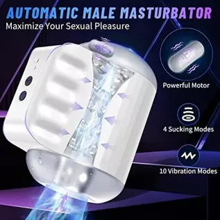 Automatic Male Masturbators Cup with 4 Suction & 10 Vibration Modes, Vibrating Sucking Male Masturbation Cup Adult Sex Toys for Automatic Male Masturbators Cup with 4 Suction & 10 Vibration Modes, Vibrating Sucking Male Masturbation Cup Adult Sex Toys for