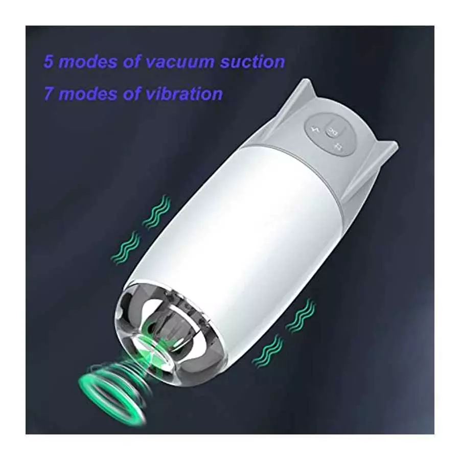 Automatic Male Masturbator,5 Suction & 7 Vibration Modes, Rechargeable by USB,Reusable Soft Sleeve, Masturbation Cup, Sex Toy fo
