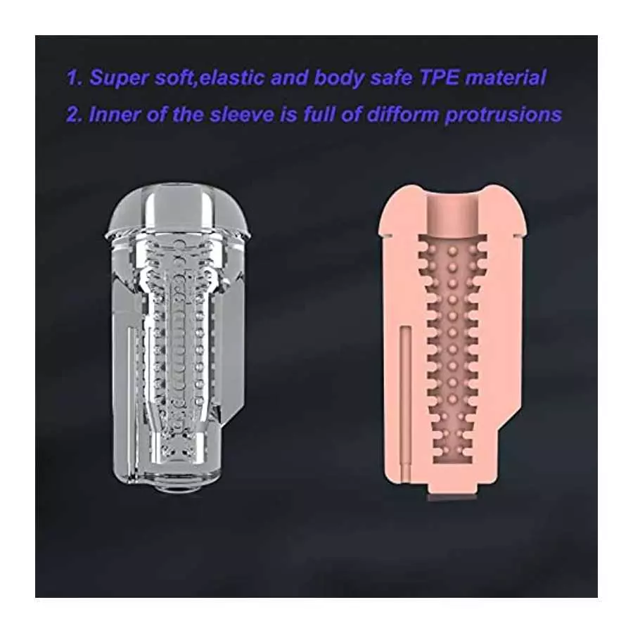 Automatic Male Masturbator,5 Suction & 7 Vibration Modes, Rechargeable by USB,Reusable Soft Sleeve, Masturbation Cup, Sex Toy fo