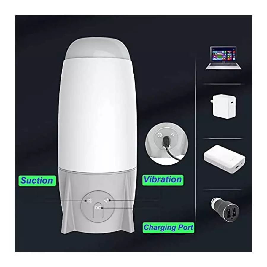 Automatic Male Masturbator,5 Suction & 7 Vibration Modes, Rechargeable by USB,Reusable Soft Sleeve, Masturbation Cup, Sex Toy fo