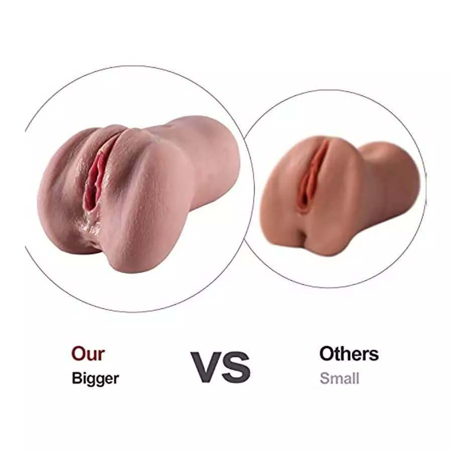 Male Masturbators Adult Sex Toys with 3D Realistic Textured Fake Pocket Pussy Vagina and Tight Anus Sex Stroker, Lifelike Soft P