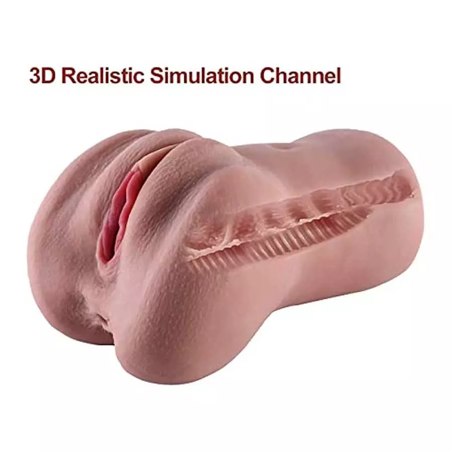 Male Masturbators Adult Sex Toys with 3D Realistic Textured Fake Pocket Pussy Vagina and Tight Anus Sex Stroker, Lifelike Soft P
