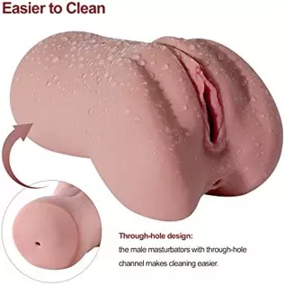 Male Masturbators Adult Sex Toys with 3D Realistic Textured Fake Pocket Pussy Vagina and Tight Anus Sex Stroker, Lifelike Soft P