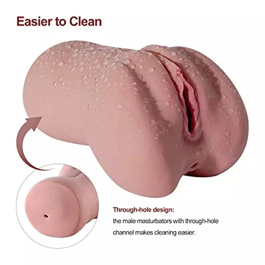 Male Masturbators Adult Sex Toys with 3D Realistic Textured Fake Pocket Pussy Vagina and Tight Anus Sex Stroker, Lifelike Soft P