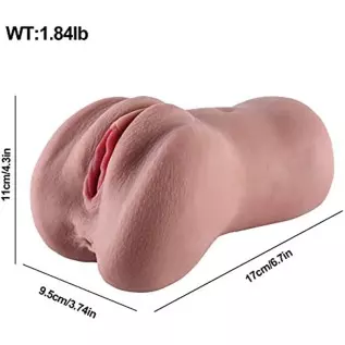 Male Masturbators Adult Sex Toys with 3D Realistic Textured Fake Pocket Pussy Vagina and Tight Anus Sex Stroker, Lifelike Soft P