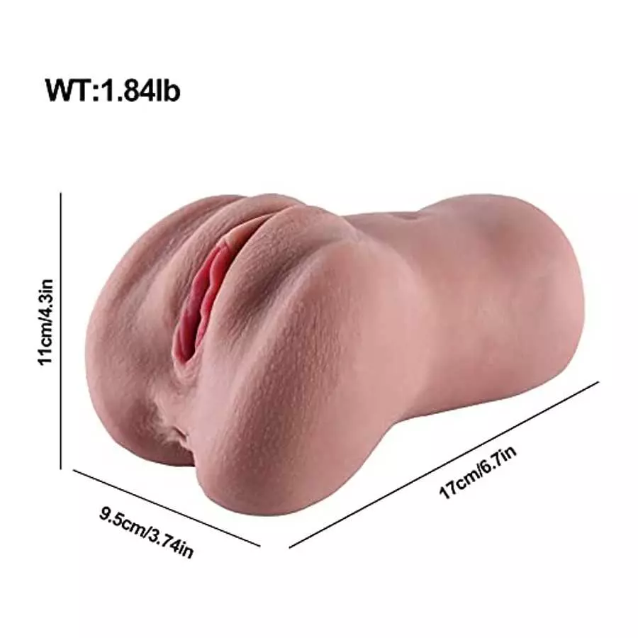 Male Masturbators Adult Sex Toys with 3D Realistic Textured Fake Pocket Pussy Vagina and Tight Anus Sex Stroker, Lifelike Soft P