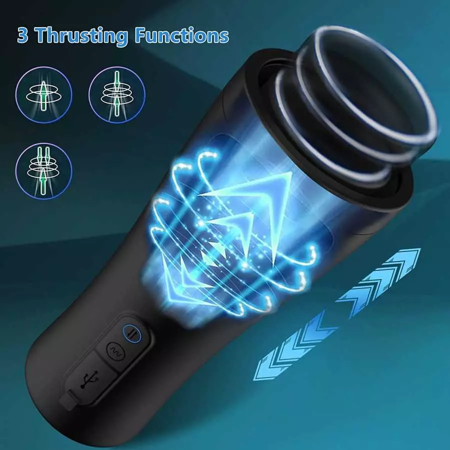 Automatic Male Masturbator - Sex Toys for Men with 10 Vibration & 3 Thrusting, Electric Pocket Pussy for Men Waterproof Adult Se