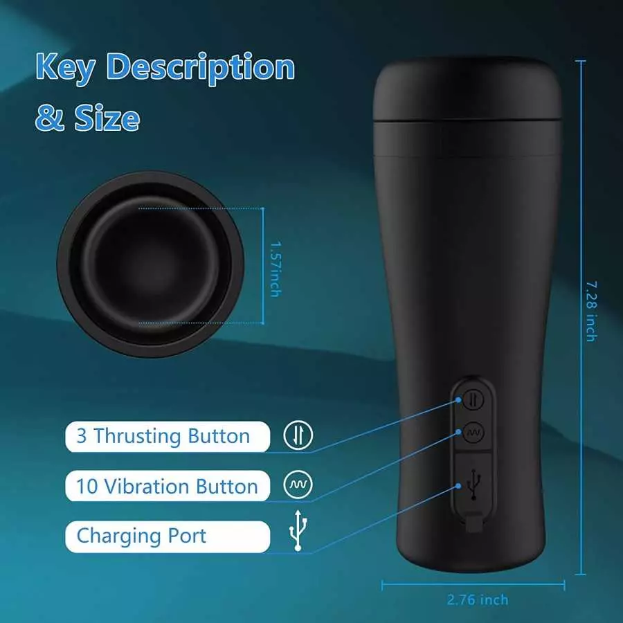 Automatic Male Masturbator - Sex Toys for Men with 10 Vibration & 3 Thrusting, Electric Pocket Pussy for Men Waterproof Adult Se