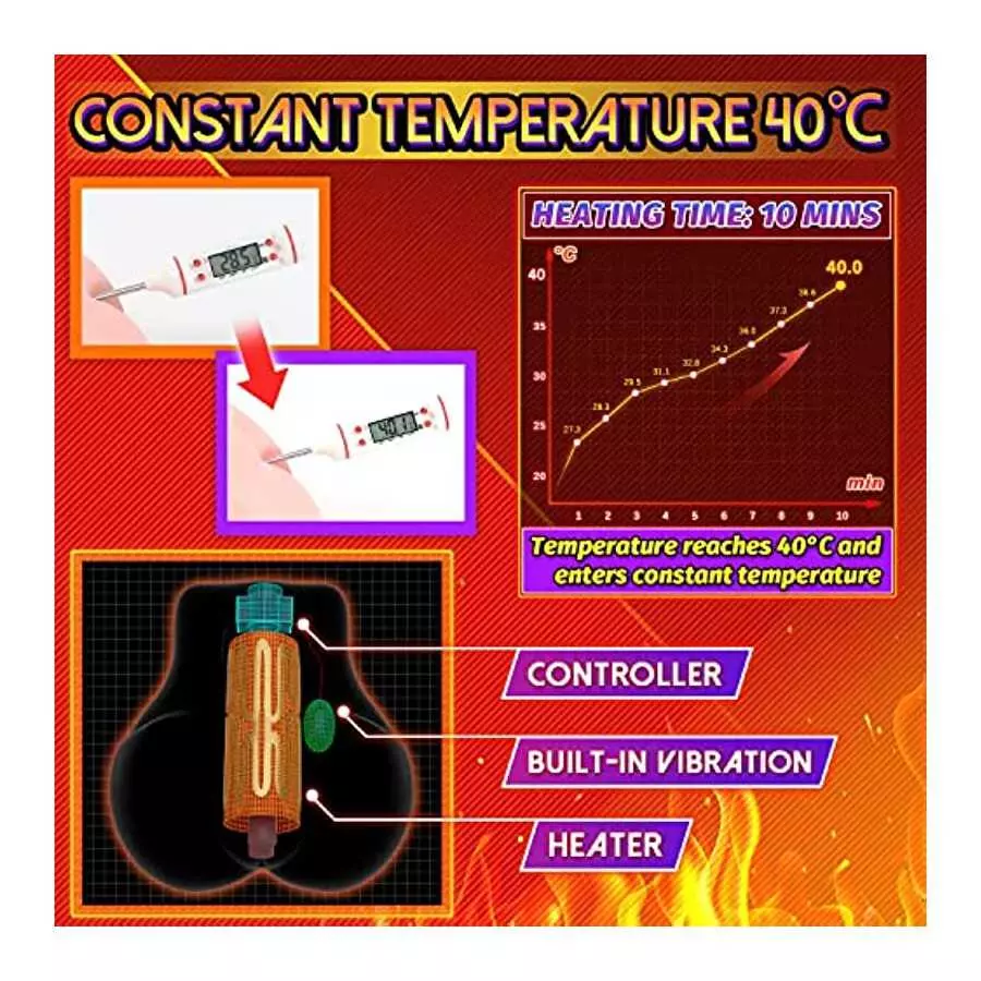Automatic Male Masturbator Lifelike Sex Doll 2 Holes Realistic Design Pussy Ass Automatic Continuous Heating 7 Vibration Modes f
