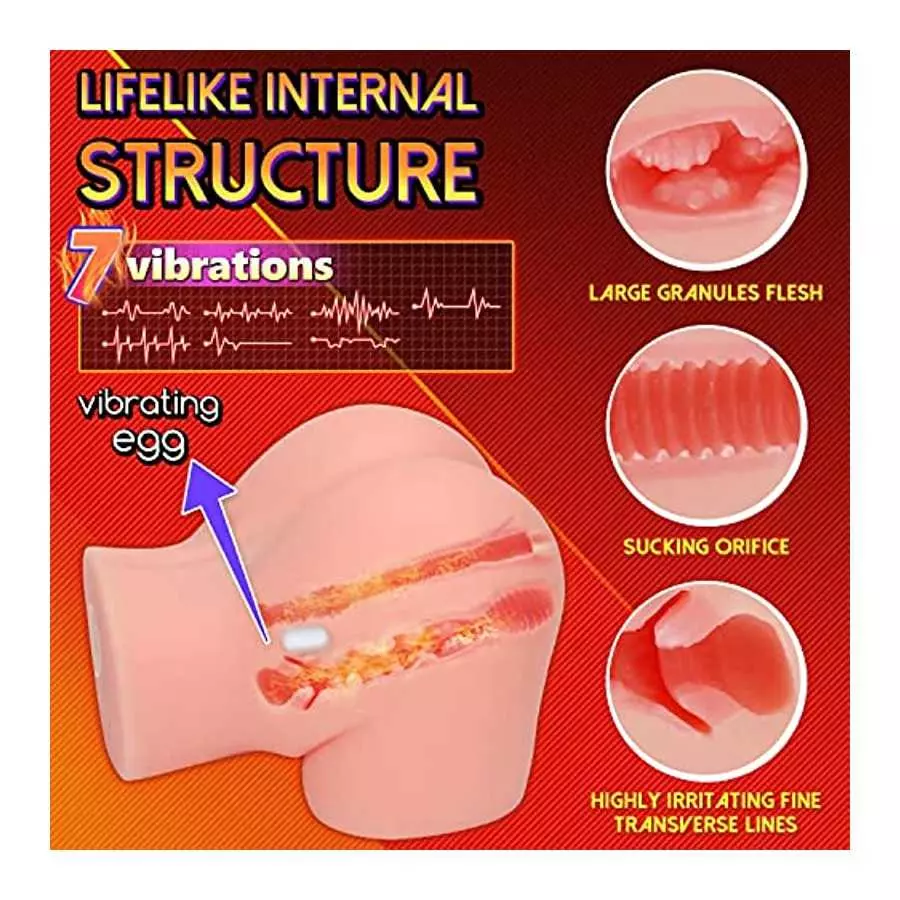 Automatic Male Masturbator Lifelike Sex Doll 2 Holes Realistic Design Pussy Ass Automatic Continuous Heating 7 Vibration Modes f