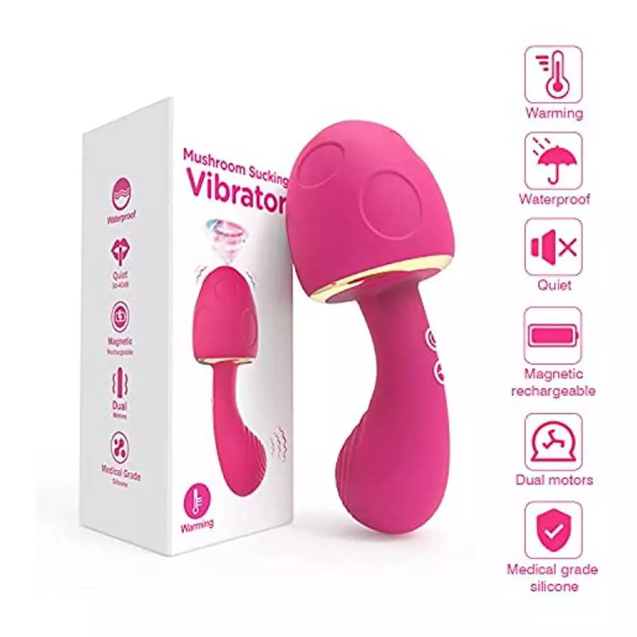 Nipple Suck Lick Vibrator for Women, 2 in 1 Realistic Vibrating Dildos with 10 Lick & 10 Vibrating Modes, Sex Toys for Women's S