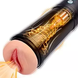 Automatic Male Masturbator Cup with 7.1in Rrealistic Pocket Pussy, Sucking Male Masturbators with 5 Suction Modes and 10 Vibrati