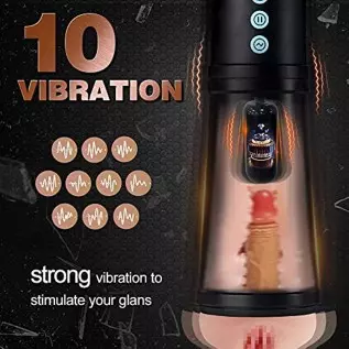Automatic Male Masturbator Cup with 7.1in Rrealistic Pocket Pussy, Sucking Male Masturbators with 5 Suction Modes and 10 Vibrati Automatic Male Masturbator Cup with 7.1in Rrealistic Pocket Pussy, Sucking Male Masturbators with 5 Suction Modes and 10 Vibrati