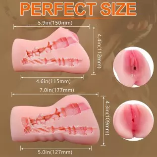 Ohiele Lifelike Male Masturbator Adult Realistic Pussy Sex Toy with 3D Realistic Vagina Texture and Tight Anal Silicone Soft Tou